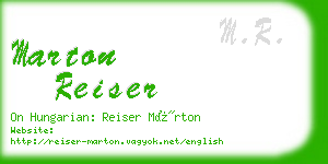 marton reiser business card